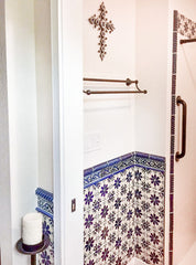 Mexican Talavera Ceramic Decorative Tile: Blue Isabel