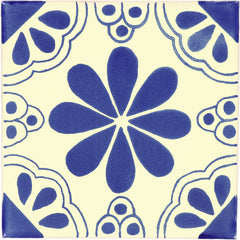 Mexican Talavera Ceramic Decorative Tile: Blue Isabel