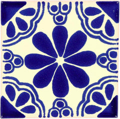 Mexican Talavera Ceramic Decorative Tile: Blue Isabel