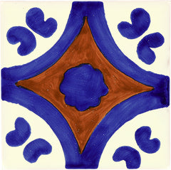 Mexican Talavera Ceramic Decorative Tile: Puebla Terra Cotta