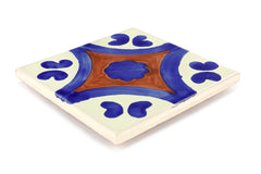 Mexican Talavera Ceramic Decorative Tile: Puebla Terra Cotta