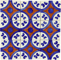 Mexican Talavera Ceramic Decorative Tile: Puebla Terra Cotta