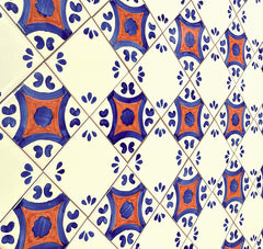 Mexican Talavera Ceramic Decorative Tile: Puebla Terra Cotta