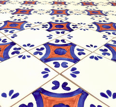 Mexican Talavera Ceramic Decorative Tile: Puebla Terra Cotta