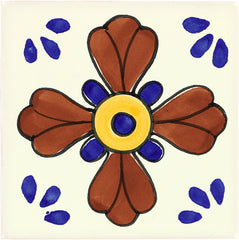 Mexican Talavera Ceramic Decorative Tile: Blue Seville