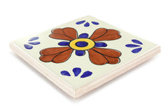 Mexican Talavera Ceramic Decorative Tile: Blue Seville