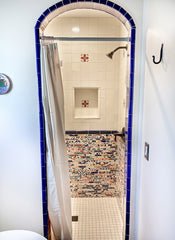 Mexican Talavera Ceramic Decorative Tile: Blue Seville