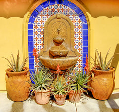 Mexican Talavera Ceramic Decorative Tile: Blue Seville