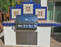 Mexican Talavera Ceramic Decorative Tile: Blue Seville