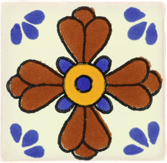 Mexican Talavera Ceramic Decorative Tile: Blue Seville