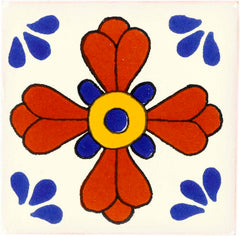Mexican Talavera Ceramic Decorative Tile: Blue Seville