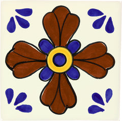 Mexican Talavera Ceramic Decorative Tile: Blue Seville