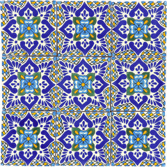 Mexican Talavera Ceramic Decorative Tile: Polanco 2