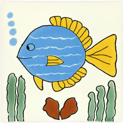 Talavera Ceramic Animal Tile: Turquoise Fish