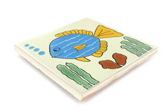 Talavera Ceramic Animal Tile: Turquoise Fish