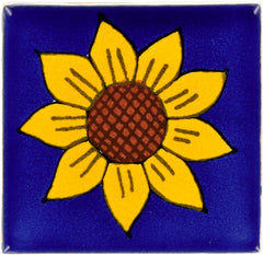 Talavera Ceramic Flower Tile: Sunflower 1