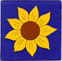 Talavera Ceramic Flower Tile: Sunflower 1