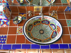 Mexican Talavera Ceramic Solid Tile: Rust