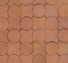 6.5 x 6.5 Cross 2 Circle - Tierra High-Fired Floor Tile