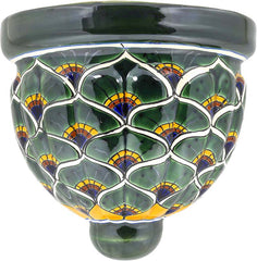 Green Peacock - Large Ceramic Wall Planter