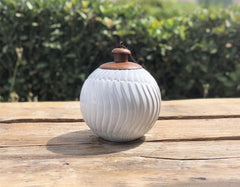 Gravity White - Table Torch with Copper Top