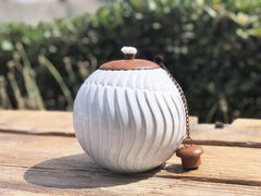 Gravity White - Table Torch with Copper Top