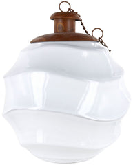 Waves White - Table Torch with Copper Top