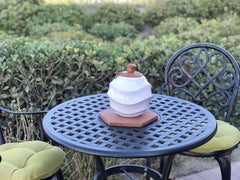 Waves White - Table Torch with Copper Top