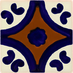 Mexican Talavera Ceramic Decorative Tile: Puebla Terra Cotta