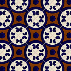 Mexican Talavera Ceramic Decorative Tile: Puebla Terra Cotta