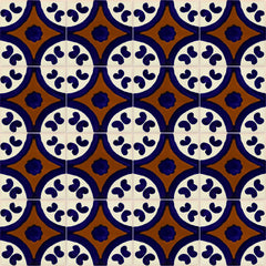 Mexican Talavera Ceramic Decorative Tile: Puebla Terra Cotta