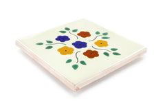Mexican Talavera Ceramic Decorative Tile: Bouquet