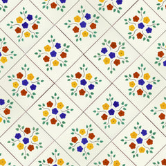 Mexican Talavera Ceramic Decorative Tile: Bouquet