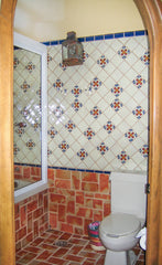 Mexican Talavera Ceramic Decorative Tile: Blue Seville