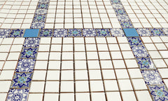 Mexican Talavera Ceramic Decorative Tile: Blue Lace