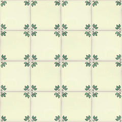 Mexican Talavera Ceramic Decorative Tile: Green Leaves