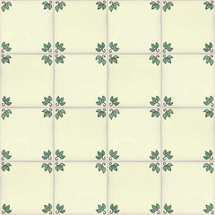 Mexican Talavera Ceramic Decorative Tile: Green Leaves