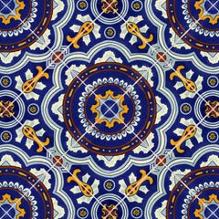 Mexican Talavera Ceramic Decorative Tile: Royal