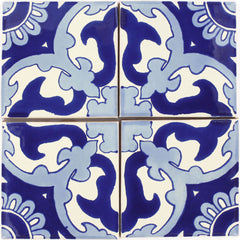 Mexican Talavera Ceramic Decorative Tile: Blue Capri