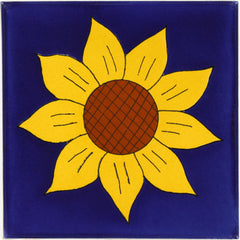 Talavera Ceramic Flower Tile: Sunflower 1