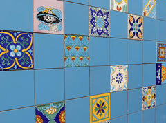 Mexican Talavera Ceramic Solid Tile: Turquoise