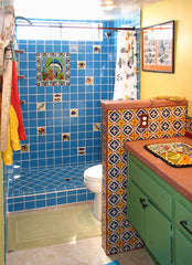 Mexican Talavera Ceramic Solid Tile: Turquoise
