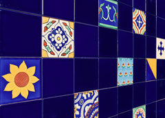 Mexican Talavera Ceramic Solid Tile: Cobalt Blue