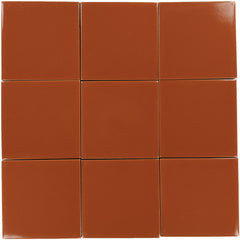 Mexican Talavera Ceramic Solid Tile: Rust
