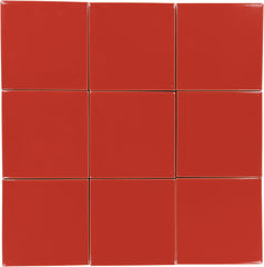 Mexican Talavera Ceramic Solid Tile: Red