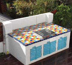 Mexican Talavera Ceramic Solid Tile: Red