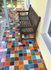 Mexican Talavera Ceramic Solid Tile: Red