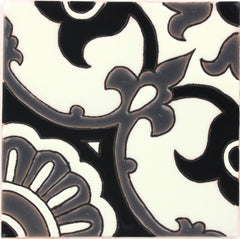 Santa Barbara Ceramic Decorative Tile: Avidan Black & Gray 1 Gloss