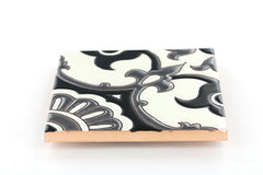 Santa Barbara Ceramic Decorative Tile: Avidan Black & Gray 1 Gloss