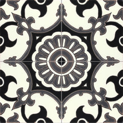 Santa Barbara Ceramic Decorative Tile: Avidan Black & Gray 1 Gloss